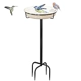 Giyiprpi 35.5in Vogeltränke Vogelbad Futter Schale Wasserstelle Stehend, Vogelbad Garten für Wildvögel Wassertränke für Vögel, Vogeltränke Groß Frostsicher Winterfest Vogeltränke (D)