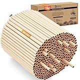 Nisthülsen für Insektenhotel 15 cm lang Durchmesser 6 UND 8 mm gemischt inkl. E-Book Niströhren u. Pappröhrchen für Wildbienen (Pappröhrchen, 300)