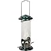 dobar® 11516 Kompakte Vogelfuttersäule mit Anflugstangen - Wildvogelfutterspender für Sämereien - Vogelfutterstation Metall - Futterspender in Garten/Terrasse/Balkon - Ø 9,5 x 23 cm - Grün