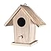 RAYHER HOBBY Mini-Vogelhaus, Holz, FSC Zertifiziert, 12 x 7,5 x 13 cm, zum Dekorieren, mit Öse zum Aufhängen, Deko Holzdekoration zum Bemalen und Verzieren, 62290000, Holzfarbe