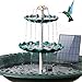 AISITIN DIY Brunnen,Vogeltränke Sets mit 3,5W Solar Springbrunnen, 3 Stufige Vogelfütterer für Draußen,Vogelbad und DIY Solarbrunnen Abnehmbar und Geeignet für Garten,Wasserspiel(Dunkelgrün)