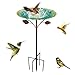 NEOVSUNY Vogeltränke Stehend Groß Garten mit 5 Zackiger Sockel,85cm Vogeltränke Winterfest,Vogelbad Garten Stehend für Wildvögel Vogeltränke Frostsicher Garten Vogeltränke Wassertränke für Vögel