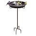 KHayRovies Vogeltränke Stehend, Vogelbad für Draußen Garten, Metall Vogelbecken Schüssel Wildvogeltränken Wassertränke, Wasserschale Frostsicher Vogelfutterspender für Vögel, 92x27cm (Retro Kupfer)