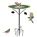 Bseical Vogeltränke Stehend Groß Garten mit 5 Zackiger Sockel, 84cm Metall Vogeltränke Winterfest, Vogelbad Garten Stehend, Vogeltränke Frostsicher für Wildvögel, Wassertränke für Vögel Draußen Garten