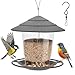 FELINAT Vogelfutterhaus wetterfest – Vogelhaus zum Aufhängen mit Haken, transparenter Vogelfutterspender für Balkon & Garten, Futterstation für Wildvögel