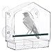 Zeqeey Vogelfutterstation Transparent Fenster Vogelhäuschen für Wildvögel, Finken, Kardinal, Bluebirds, Bird Feeder Vogelfutterhaus Acryl mit Saugnäpfe, 21cmX20cmX10cm