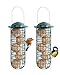 iBorn Meisenknödelhalter Metall Eisen Maisenknödelhalterung Fatball Vogelfutterhaus für wildvögel zum Aufhängen 26cm Grün(Packung mit 2 Stück)
