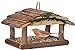 Relaxdays Vogelfutterhaus Holz, zum Aufhängen, HBT: 19 x 22 x 16,5 cm, Garten, Vogelfutterspender für Kleinvögel, Natur