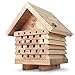 wildtier Herz Bienenhotel - Schwere Ausführung aus verschraubtem Massiv-Holz - Nisthilfe & wetterfestes Bienenhaus für Wildbienen - Insektenhotel Groß XXL mit Nisthülsen